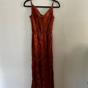 Sage Rust Satin Dress